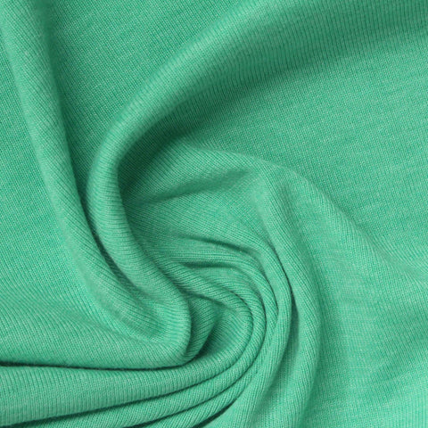 Polyester Cotton Rib Knit Fabric, 223 gsm, 187 cm — Green