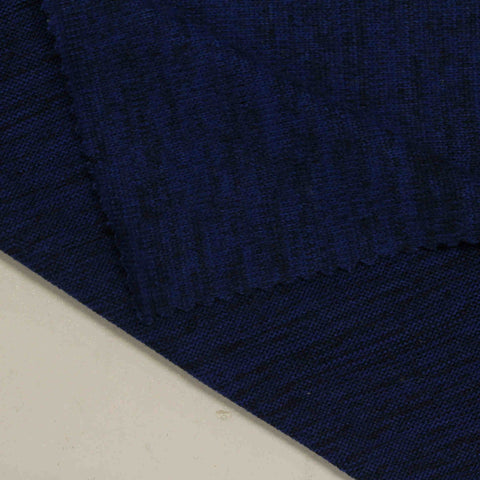 Brushed Polyester Stretch Chunky Knit Fabric, 190 gsm, 163 cm — Navy