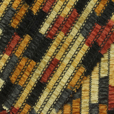 Yellow Vertical-Stripe Warp Knit, Polyester, 170 gsm
