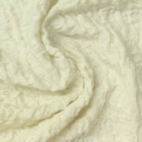 Cream Tone-on-Tone Crepe, Cotton-Nylon