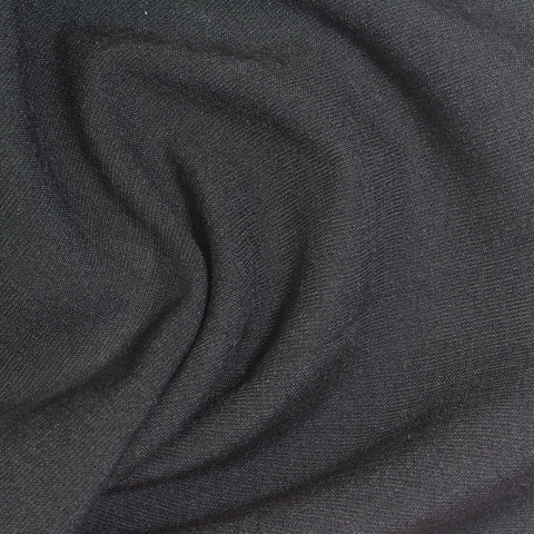 Polyester Modal Blend Woven Fabric, 130 gsm, 145 cm — Black