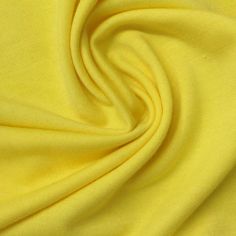Polyester Viscose Stretch French Terry Fabric, 240 gsm, 160 cm — Yellow
