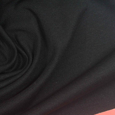 Polyester Cotton Stretch French Terry Fabric, 262 gsm, 166 cm — Black