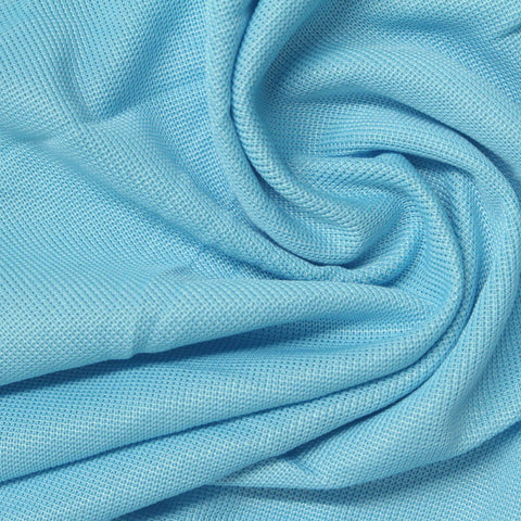 Polyester Stretch Rib Knit Fabric, 300 gsm, 125 cm — Blue