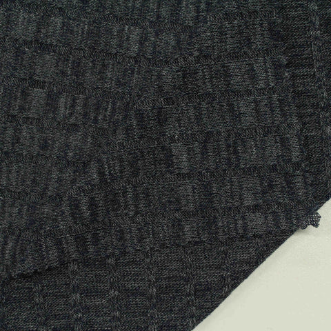Polyester Stretch Rib Knit Fabric, 170 gsm, 155 cm — Black