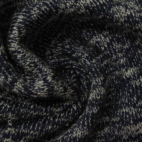 Dark Blue Marl French Terry, Poly-Viscose, 190 gsm