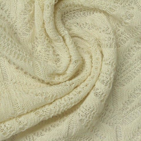 Cream Openwork Pointelle Knit, Spandex