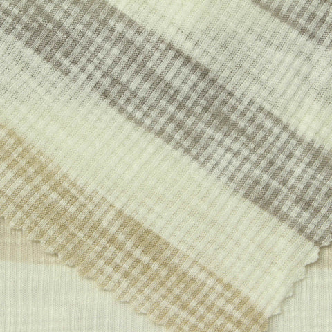 Taupe Horizontal-Stripe Rib Knit, Poly-Viscose