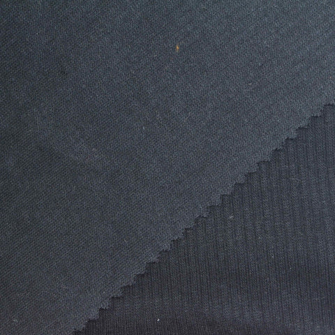 Charcoal Ribbed Rib Knit, Cotton-Poly
