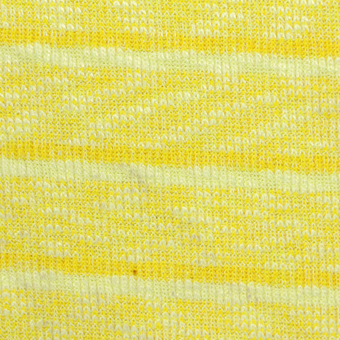 Yellow Horizontal-Stripe Rib Knit, Viscose-Poly