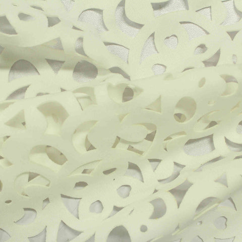 Light Yellow Openwork Scuba Knit, Polyester