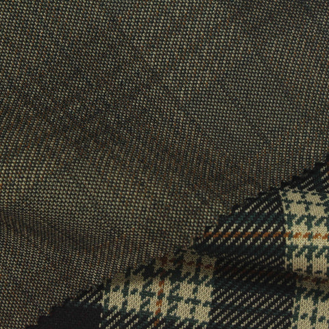 Black Bold-Plaid Interlock Knit, Polyester, 360 gsm