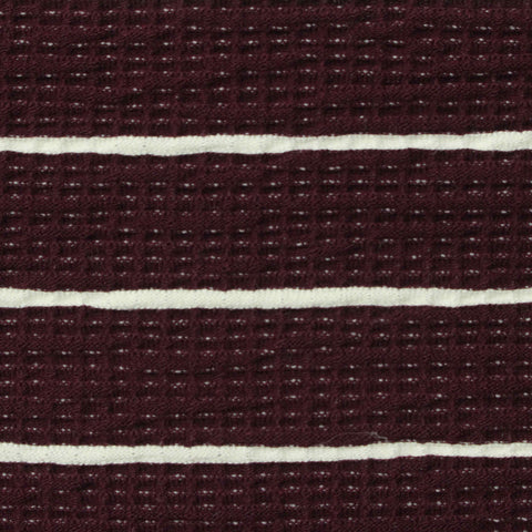 Burgundy Horizontal-Stripe Interlock Knit, Viscose
