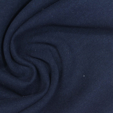 Cotton Polyester Scuba Knit Fabric, 305 gsm, 170 cm — Navy