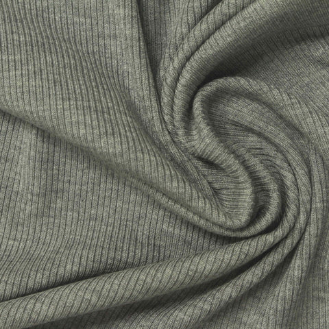 Grey Heather Rib Knit, Modal