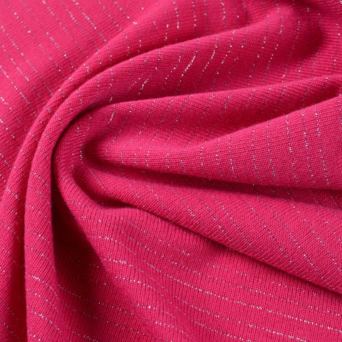 Silver Horizontal-Stripe Jersey Knit
