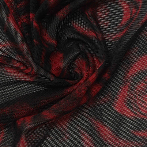 Red Abstract Mesh, Polyester