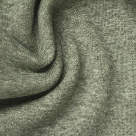Heathered Grey-Green Marl Jersey Knit, Polyester, 210 gsm
