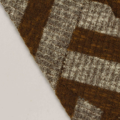 Brown Horizontal-Stripe Rib Knit, Poly-Viscose, 240 gsm, 150 cm