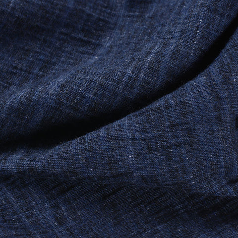 Dark Blue Tone-on-Tone Jersey Knit, Cotton-Poly