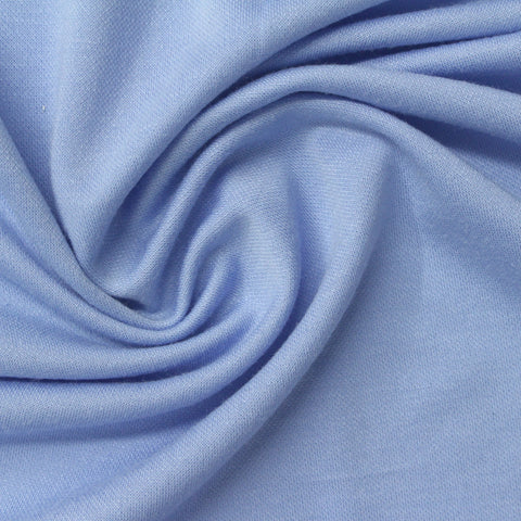 Viscose Polyester Piqué Knit Fabric, 200 gsm, 155 cm — Blue