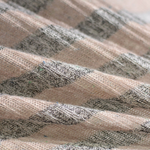 Light Beige Horizontal-Stripe Rib Knit, Viscose-Poly, 149 gsm