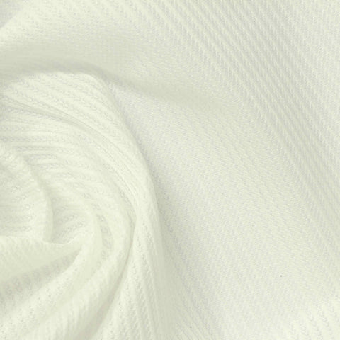 Cream Stripes Rib Knit, Polyester, 140 gsm