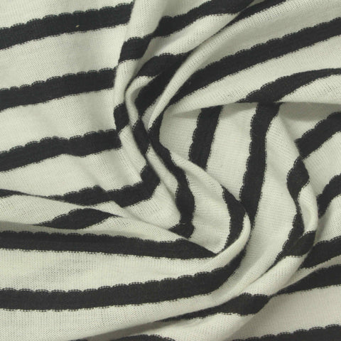 Black Horizontal-Stripe Knit, Poly-Viscose