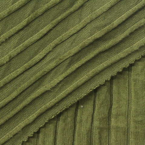 Brushed Polyester Stretch Rib Knit Fabric, 195 gsm, 160 cm — Green