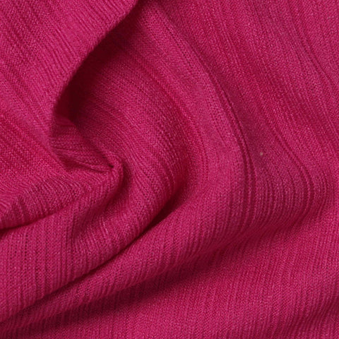 Magenta Rib Knit, Poly-Viscose