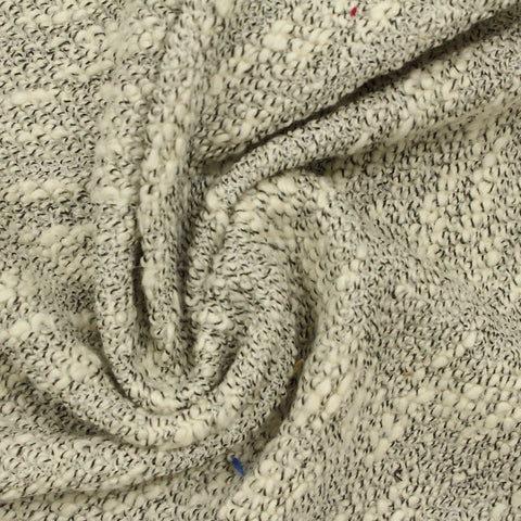 Black Marl French Terry, Poly-Cotton, 300 gsm