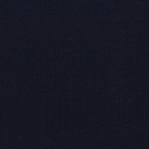 Cotton Polyester Stretch Rib Knit Fabric, 320 gsm, 152 cm — Navy