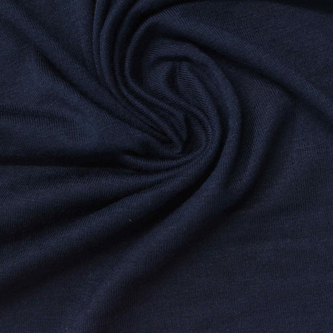 Viscose Stretch Jersey Knit Fabric, 190 gsm, 175 cm — Navy