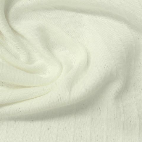 Cream Tone-on-Tone Diamond Pointelle Knit, Cotton