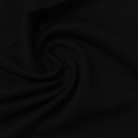 Cotton Scuba Knit Fabric, 220 gsm, 175 cm — Black