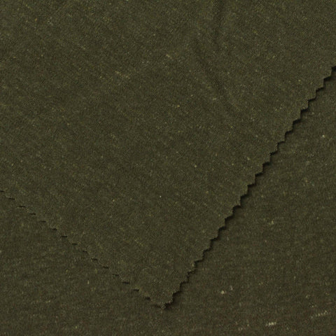 Olive Marl Interlock Knit, Cotton-Poly