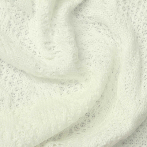 Off-White Eyelet Pointelle Knit, Polyester