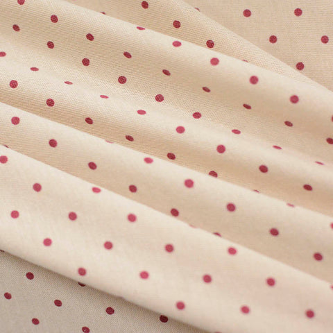 Burgundy Dots Jersey Knit, Cotton