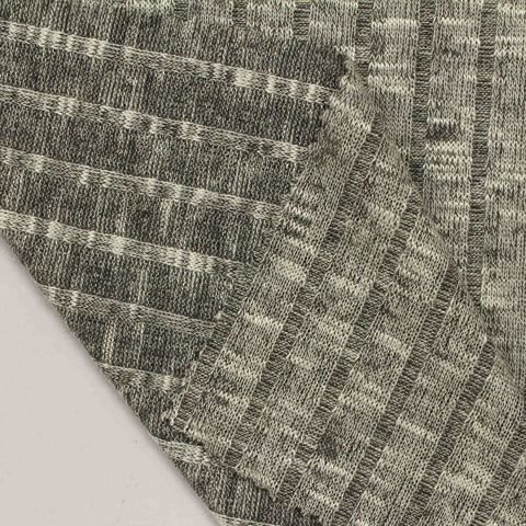 Grey Marl Rib Knit, Viscose-Poly, 190 gsm, 142 cm