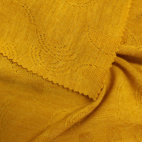 Yellow Tone-on-Tone Rib Knit, Poly-Viscose
