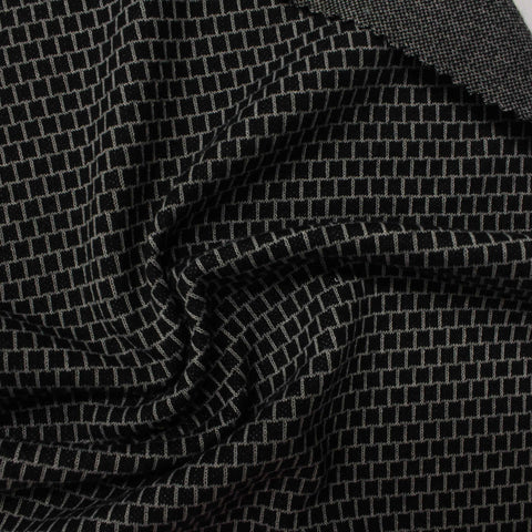 Jacquard Cotton Polyester Knit Fabric, 230 gsm, 160 cm — Black