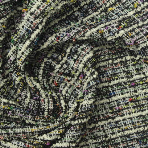 Black Marl Bouclé, Poly-Cotton, 250 gsm