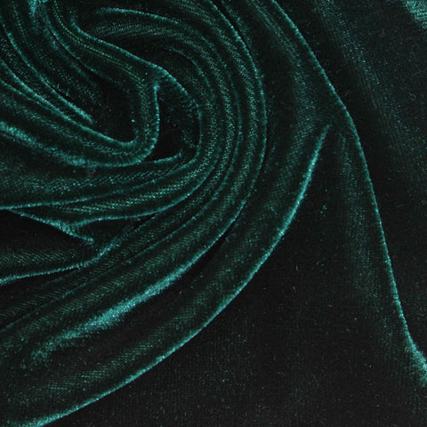 Polyester Stretch Velvet Fabric, 230 gsm, 157 cm — Green