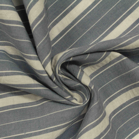 Grey Horizontal-Stripe Woven, Cotton
