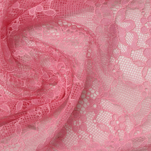 Pink Floral Lace, Nylon, 79 gsm