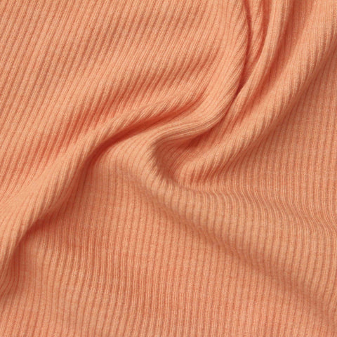 Polyester Viscose Stretch Rib Knit Fabric, 255 gsm, 127 cm — Orange