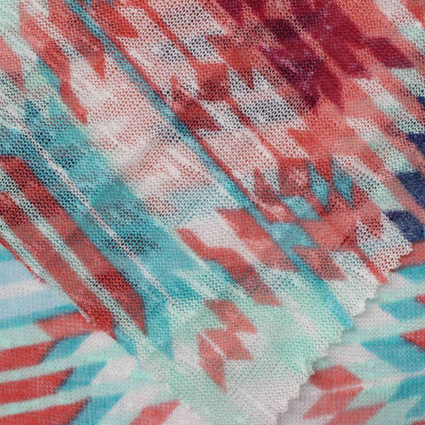 Blue Abstract-Brushstroke Knit, Polyester
