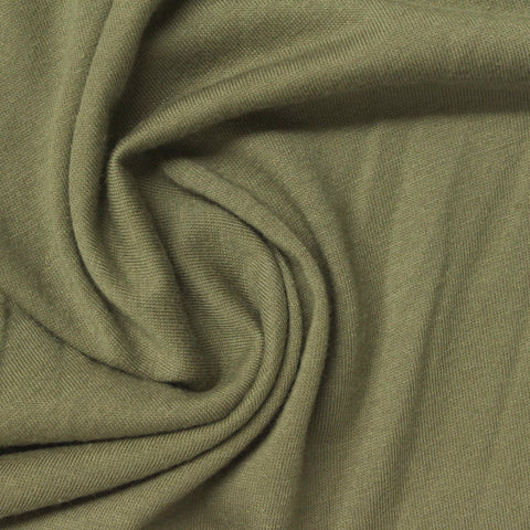 Polyester Cotton Jersey Knit Fabric, 144 gsm, 164 cm — Khaki