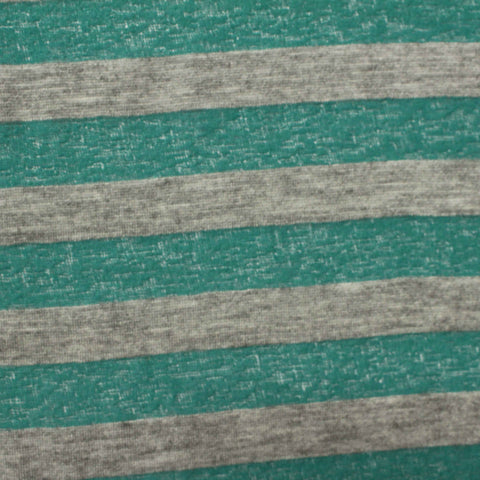 Teal Horizontal-Stripe Chunky Knit, Viscose-Poly