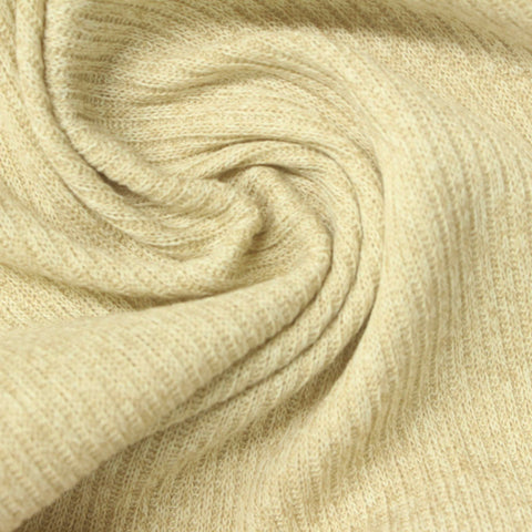 Light Yellow Marl Rib Knit, Polyester, 210 gsm